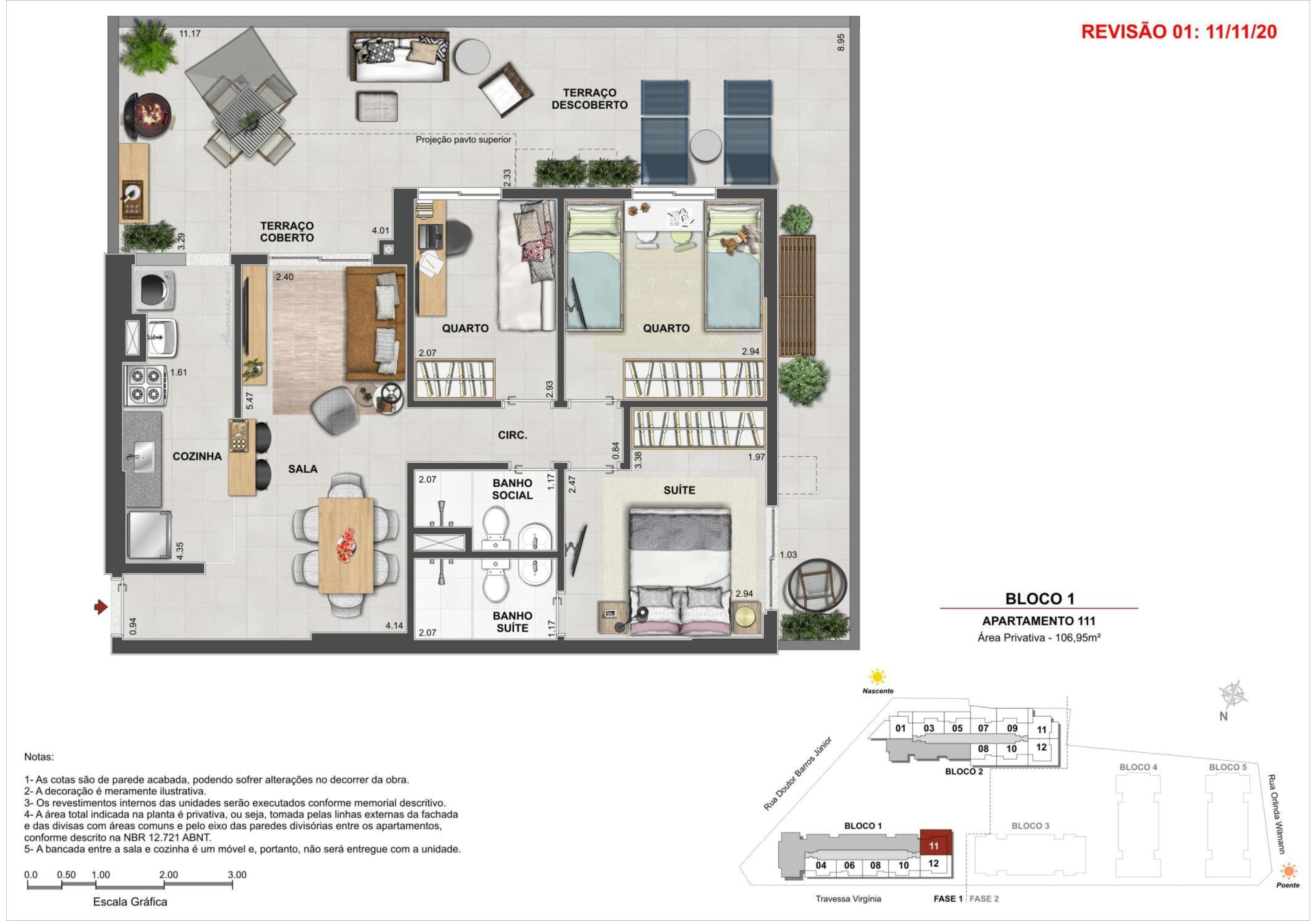 Planta - Apartamentos à venda, no Golden Clube Barros Júnior, Nova Iguaçu. 2 e 3 quartos, a partir de 53m² - isaacmimoveis.com.br