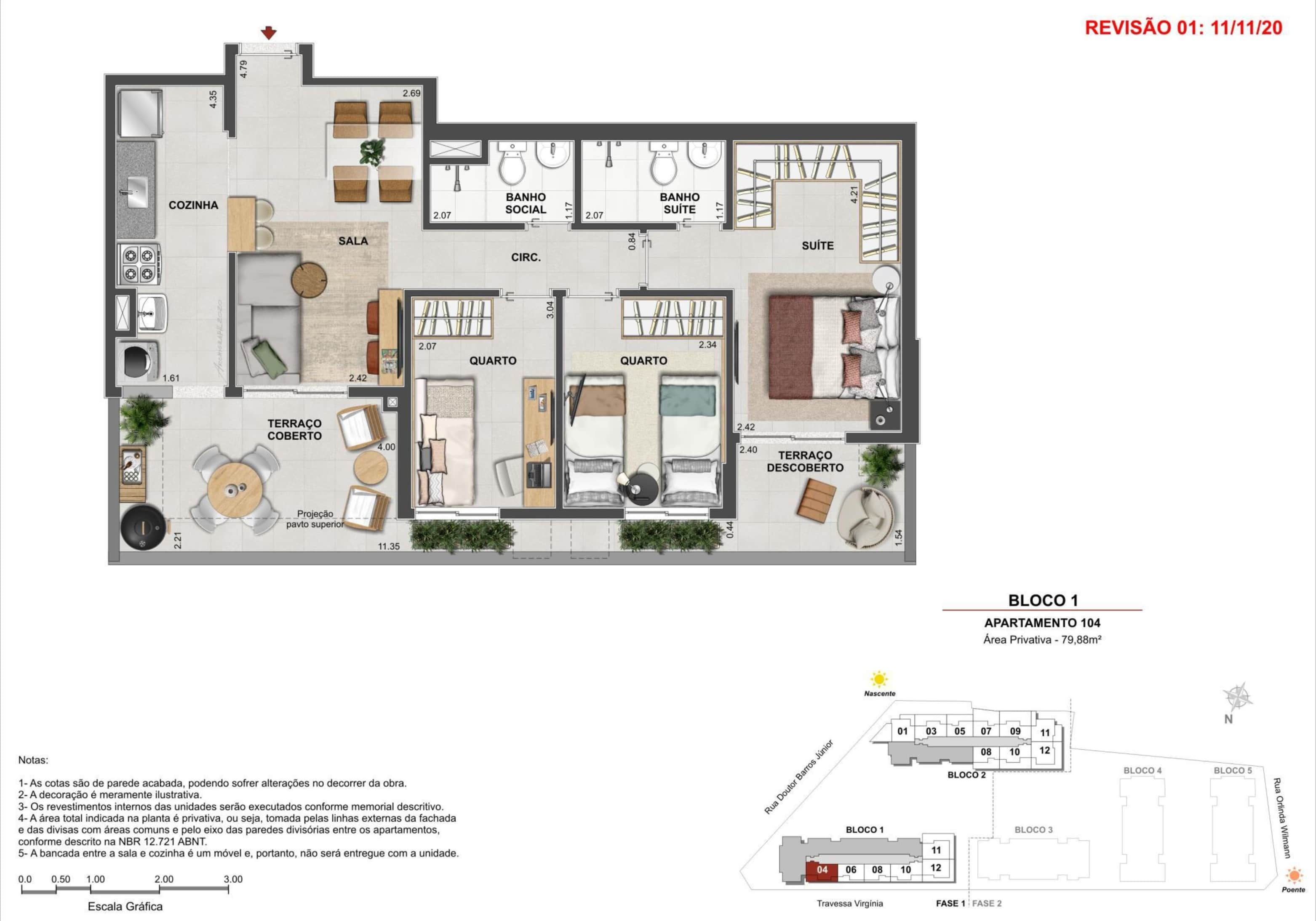 Planta - Apartamentos à venda, no Golden Clube Barros Júnior, Nova Iguaçu. 2 e 3 quartos, a partir de 53m² - isaacmimoveis.com.br