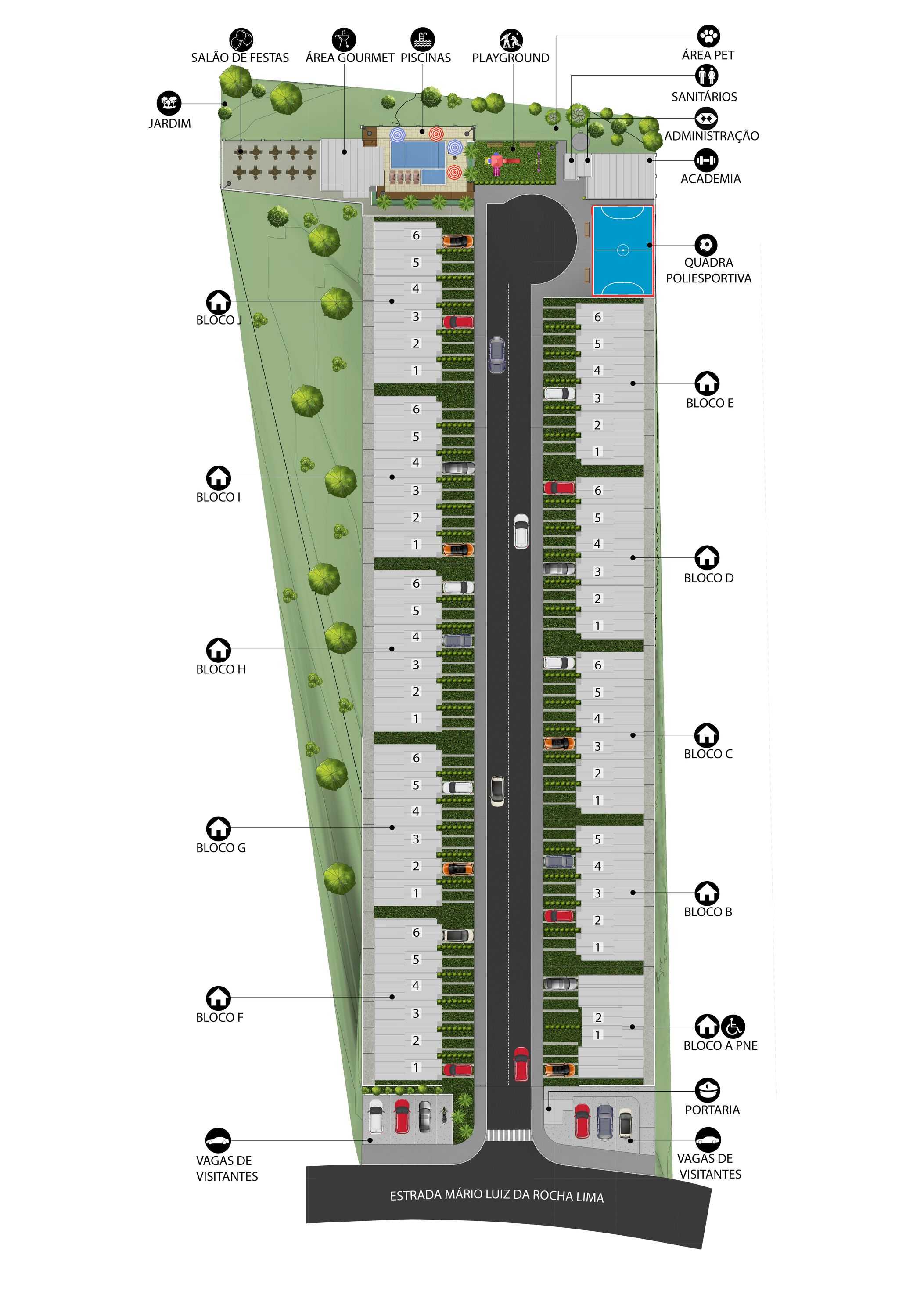 Planta - Casas DUPLEX, 2 quartos à venda, PRONTAS PARA MORAR no Beija-Flor Residencial, com 58m² - Nova Iguaçu/RJ - isaacmimoveis.com.br
