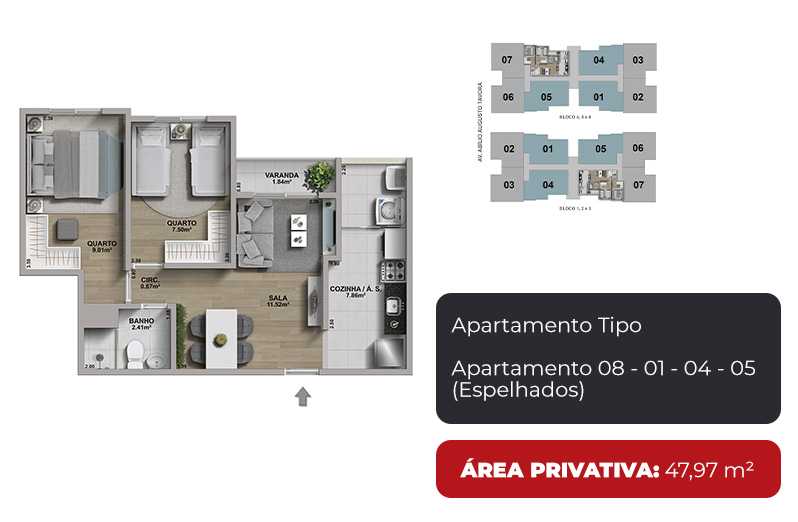 Planta - Apartamento à venda, 2 quartos em Nova Iguaçu com varanda, lazer completo e localização privilegiada no bairro Cabuçu - isaacmimoveis.com.br