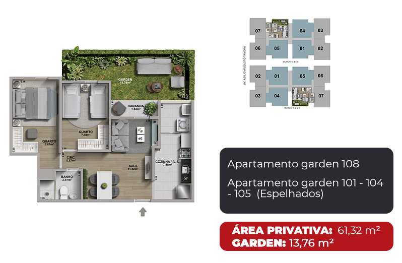 Planta - Apartamento à venda, 2 quartos em Nova Iguaçu com varanda, lazer completo e localização privilegiada no bairro Cabuçu - isaacmimoveis.com.br